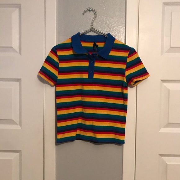 Zumiez Tops - ALAB Striped Polo Crop NWT
